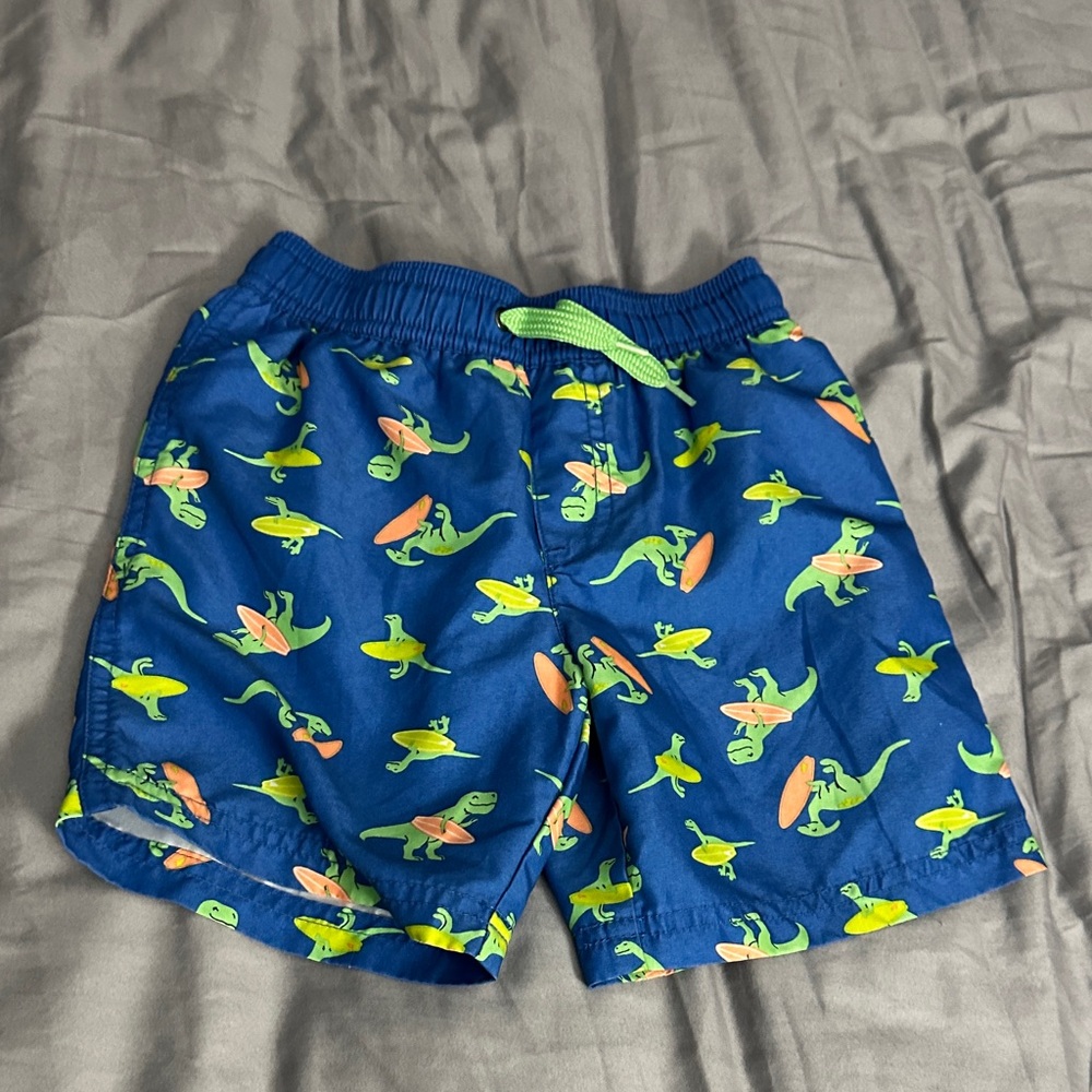 Simple Joys By Carters Kids Dinosaur Print Swim Shorts - Blue size 4T